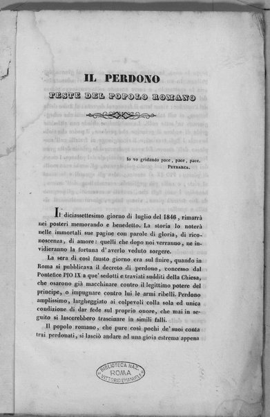 Il perdono. Feste del popolo romano